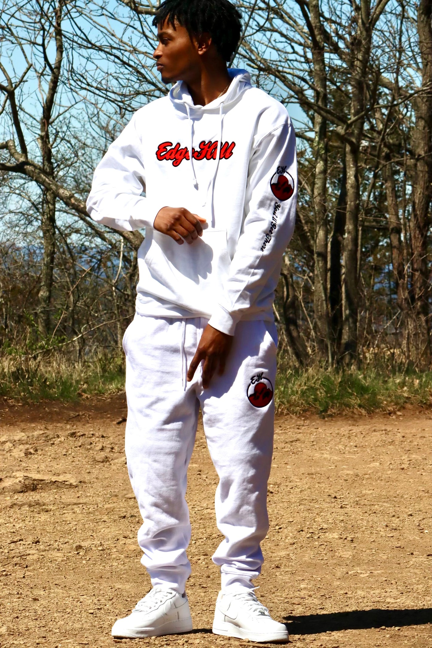Killa Hills White Embroidered Hoodie